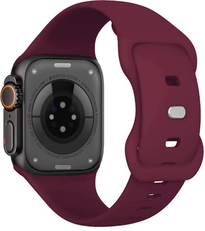 Bandje Geschikt voor Apple Watch Ultra 1, 2, 3 (49 mm) Bandje Siliconen Horloge Band Verstelbaar - Smartwatch Bandje Siliconen - Donkerrood