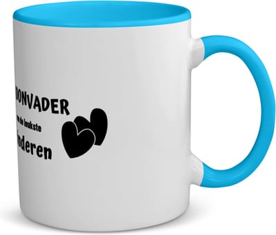 Akyol - schoonvader van de leukste kinderen koffiemok - theemok - blauw - Vader - de leukste schoonvader - vader cadeautjes - vaderdag - verjaardag - geschenk - kado - 350 ML inhoud