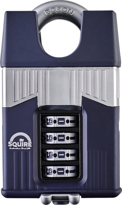 Squire Warrior Combi 55CS - Cijferslot - Hangslot - Sterk slot met cijfercode - Gesloten beugel - Weerbestendig - 55 mm