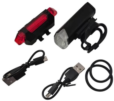 Fietslamp Set – LED Voorlamp & Koplamp Fiets – Superhelder 350 Lumen – Oplaadbaar via USB – Waterdicht – 3 Lichtstanden – Veilig Dag & Nacht - fietsverlichtig voor en achter - oplaadbare fietslamp