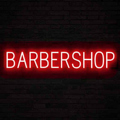 BARBERSHOP - Lichtreclame Neon LED bord verlicht | SpellBrite | 98,36 x 16 cm | 6 Dimstanden & 8 Lichtanimaties | Reclamebord neon verlichting