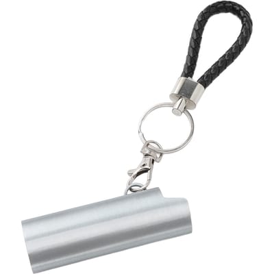 Aanstekerhouder Sleutelhanger met Veerclip Intrekbaar Metaal Draagbaar voor Rugzak Zak Zilver zilver