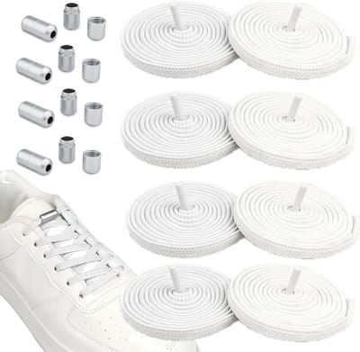Elastische veters met metalen sloten voor sneakers, hardloopschoenen en sportschoenen - 4 paar vervangende veters