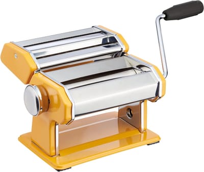 Pastamaker Machine - Deegroller - Zelf Pasta Maken - 9 Diktestanden - 2 Snijders - Geel