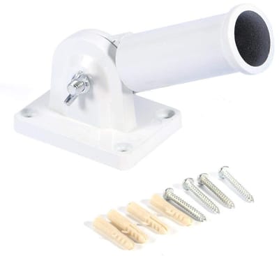 Dailygoods- Wandhalterung Hoogte 15,2 cm - Vlaggenstokhouder - Metaal - Inclusief Schroeven - Verstelbare Hoek - Stevige Basis 8x6 cm - Vlaggenmast