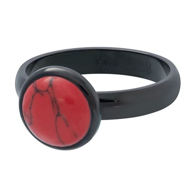 iXXXi JEWELRY - Vulring - 1 Red stone - Zwart - 2mm - Maat 20