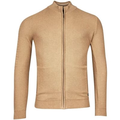 Baileys Vest Cardigan Zip Allover Structure Donker Zand / male