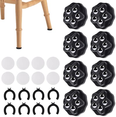 Zware 360° zelfklevende ballenwielen voor meubels - 8 stuks, ideaal voor keukenapparaten en prullenbakken, met een vlak ontwerp voor eenvoudige verplaatsing