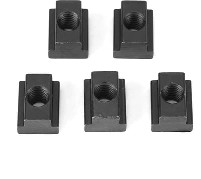 Dailygoody - T-moeren - Zwarte oxide afwerking - Staal M10 - 5 stuks - T-groefsteen - Perfect voor gereedschapsmachinetafels - Geschikt voor T-sleuven
