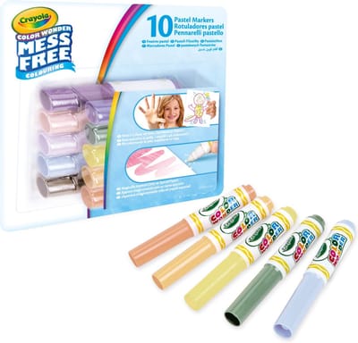 Crayola - Color Wonder - Viltstiften - 10 Vlekvrije Viltstiften met Transparante Inkt - Pastelkleuren - Voor Kinderen