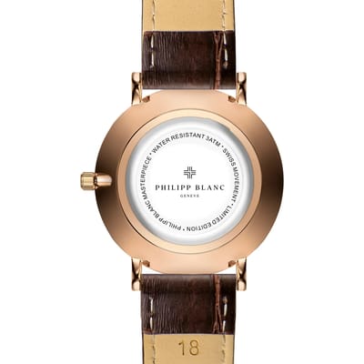 Lederen horloge Philipp Blanc Lausanne
