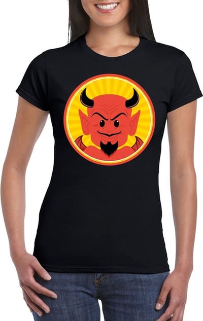 Halloween duivel t-shirt zwart dames - Rode duivels shirt XL