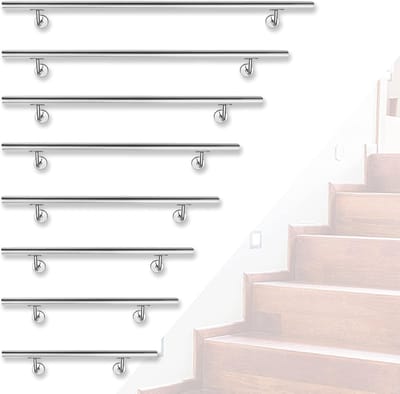 Trapleuning Roestvrij Staal - Wandsteun Balkon - Veiligheid Binnen Buiten - Weerbestendig Duurzaam Materiaal - 160cm Lengte - Zilver