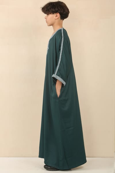 Kinderjongens groene Marokkaanse Thobe Jubba Robe Eid Djellaba Gandoura