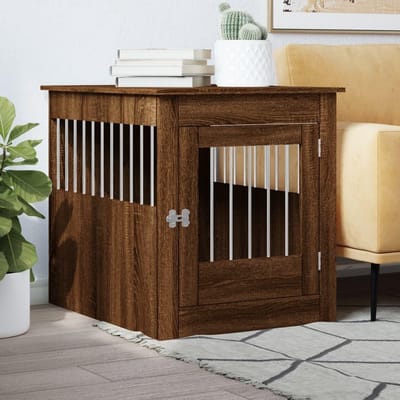 Hondenkooi Meubel - Hondenbench Inrichting - Veilige Rustplek - Meerlaags Ontwerp - 64x80x71 cm - Eikenhout Bruin