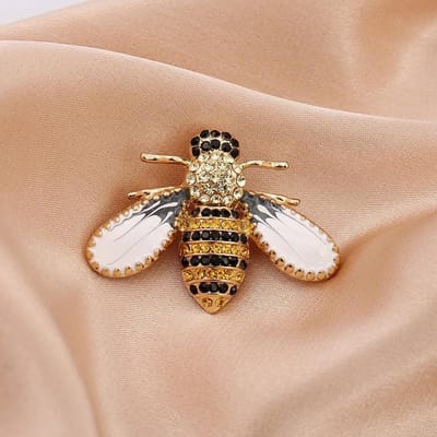 Vintage Klassiek Dames Luxe Bij Kristal Broche Sieraden Grote Strass Metaal Insect Spelden Voor Dame Pak Jas Broches Spelden Cadeau brown