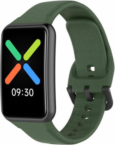Siliconen Smartwatch bandje - Geschikt voor Oppo Watch Free siliconen bandje - donkergroen - Strap-it Horlogeband / Polsband / Armband - Watch Free