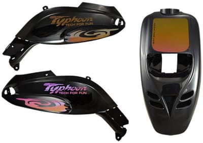 Piaggio Typhoon Stickerset - Hurricane - Geel/Paars Cameleon