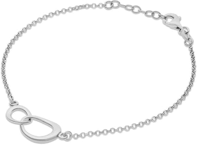 Glow 104.1612.19 Dames Armband - Schakelarmband - Sieraad - Zilver - 925 Zilver - Anker - 20 mm breed - 19 cm lang