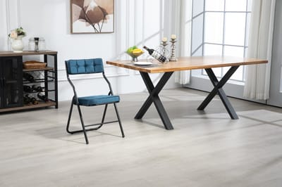 Sweiko Eetkamerstoel - Set van 2 - Inklapbare stoel - Geen montage vereist - Velvet - Blauw