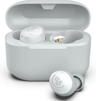 JLab Go Pop Draadloze Oordopjes - Bluetooth Oortjes Draadloos - 35 uur Batterijduur - Be Aware Audio - Met Microfoon - Geschikt voor Android en Apple - Wit