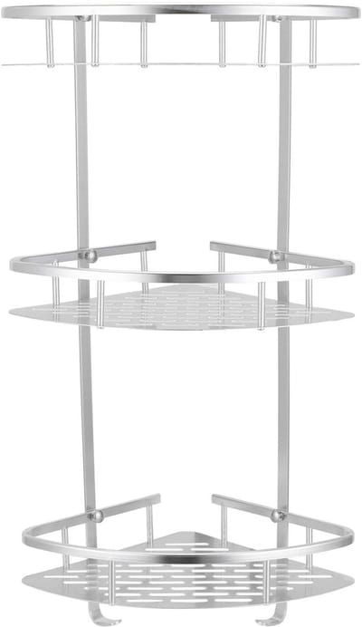 Dailygoods- Hoek Douche Plank - Doucherek zonder boren - Aluminium - 3 Niveaus - Eenvoudige installatie - Duurzaam en elegant ontwerp
