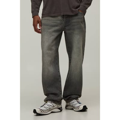 Essential Straight Leg Rigid Washed Jeans | Stone | Size 46R