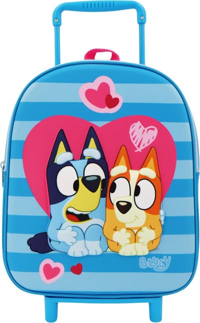 BLUEY in Love Trolley Rugzak School Tas Vakantie Tripjes 3-6 Jaar