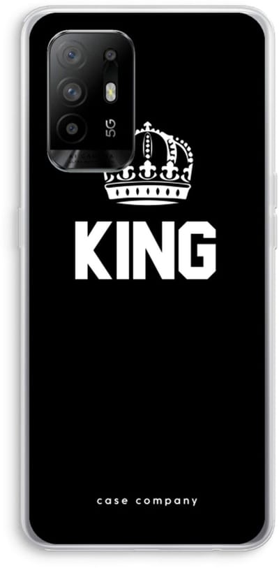 Case Company® - Hoesje geschikt voor Oppo A94 5G hoesje - King zwart - Soft Cover Telefoonhoesje - Bescherming aan alle Kanten en Schermrand