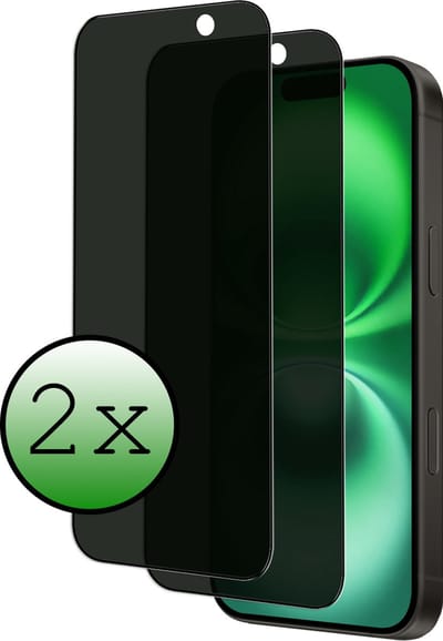 Screenprotector - 2 Stuks Geschikt voor Apple iPhone 16 - Privacy Filter - Beschermglas - Gehard Glas - Tempered Glass - Screen Protector