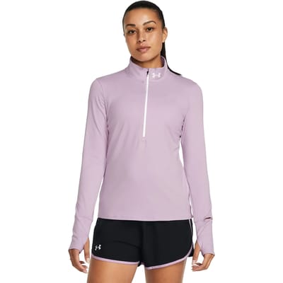 Under Armour Qualifier Run Fleece Met Halve Rits Roze M Vrouw