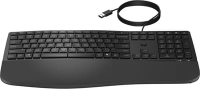 HP 485 Comfort - Toetsenbord - meerdere apparaten, 23 programmeerbare toetsen, 3-zone indeling - full size - USB - QWERTY - Internationaal Engels - zwart