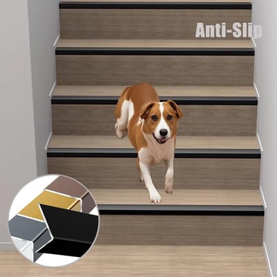 Metalen trapneus - Traprand profiel - Veilig traplopen - Antislip en slijtvast - 120 cm 8x5 cm - Zwart