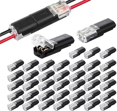 Set van 40 2-Pins Kabelconnectoren voor Auto, Truck, Kayak en LED Verlichting - Ideaal voor 18-22 AWG Plug-in Verbindingen