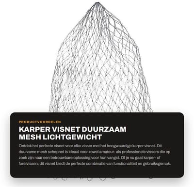 Dailygoods- Karpervisnet Duurzaam - Schepnet Vijver - Schepnet Vissen - Lichtgewicht - Ongeknopt Net - 7 Maten Beschikbaar
