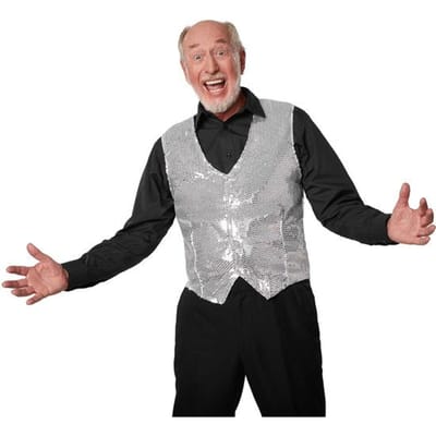 dressforfun - Paillettenvest heren zilver XXL - verkleedkleding kostuum halloween verkleden feestkleding carnavalskleding carnaval feestkledij partykleding - 303970