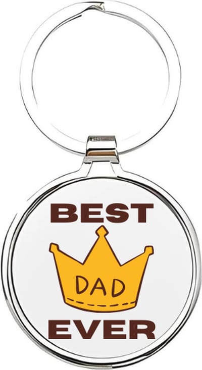 Akyol - Best dad ever Sleutelhanger - papa - Vaders - Vader sleutelhanger - Papa sleutelhanger - Sleutelhanger papa - Familie sleutelhanger - Vaderdag cadeautje - Papa cadeauerdag - stiefvader - schoonvader - dad - 4 x 7,5 CM