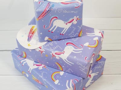 Inpakpapier Eenhoorn 2 vellen - Veelkleurig - Cadeauverpakking - Plasticvrij - SnelShoppen