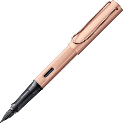 LAMY Lx vulpen 076 - van lichtgewicht aluminium in de kleur roségoud - met edelmetaalafwerking en zwart glanzende PVD-stalen penpunt, incl. LAMY T10 blauwe inktpatroon en luxe geschenkverpakking