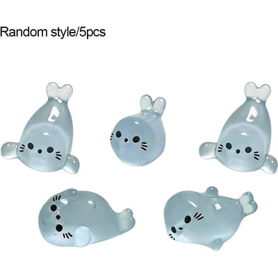 Lichtgevende Mini Zeehond Beeldjes 1/5 stuks Glow In The Dark Hars Zee Dieren Miniature Voor DIY Knutselen Tuin Decoratie Accessoires
