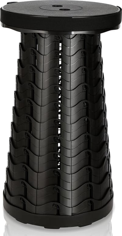 klapkruk Opvouwbare kruk draagbaar kampeerstoel klapstoel kruk Zwart 45*26CM