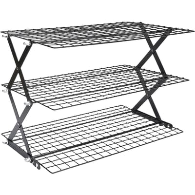 Étagère de Rangement de Comptoir de Cuisine Pliable en Acier Inoxydable Économiseur d'Espace pour Sécher les Aliments 3 Tier gray