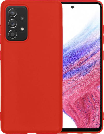 Hoesje - Geschikt voor Samsung Galaxy A53 - Sterk & Shockproof - Siliconen Case - Hoes Cover - Telefoonhoes - Rood