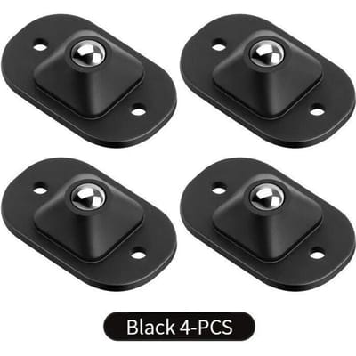 4 Stuks Zelfklevende Caster Mini Zwenkwielen Rvs Universele 360 ​​Graden Rotatie Katrol Voor Meubels Verhuizen zwart