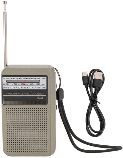 Dailygoods- SW-radio met draaibare telescopische antenne - noodradio - draagbare radio - FM/AM/SW ontvangst - 1000 mAh batterij - ABS-kunststof