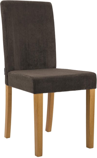 CLP Ina Eetkamerstoel - klassiek - met rugleuning - hout - corduroy - ribstof - antiek licht/bruin
