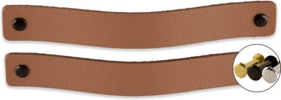 Leren handgrepen - Taupe - 2 stuks - 20,0 x 2,5 cm - incl. 3 kleuren schroeven - Handgrepen leer - Leren meubelgreep - Leren handvaten kast - Leren lus - Handgreep kast leer - Leren greepjes - Handvat leer - Leren deurgreep - Leren handgreep
