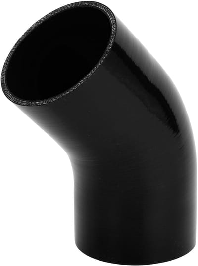 Dailygoods- Siliconen Slang 45 Graden - Zwart - Binnendiameter 90 mm - Lengte 90 mm - Meerlaags Geweven - Temperatuurbestendig tot 300 °C - Koelslang
