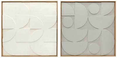 Daity 3D-wandbekleding, tweedelige set, geometrisch patroon, moderne stijl, geschikt voor woonkamer en hal, afmetingen: 80 x 3,5 x 80 cm, wit.