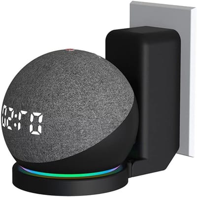 Muurbeugel voor Echo Dot 4 en 5 - Wandmontage met Kabelbeheer, Geen Schroeven Nodig, Ideaal voor Speakers en Accessoires